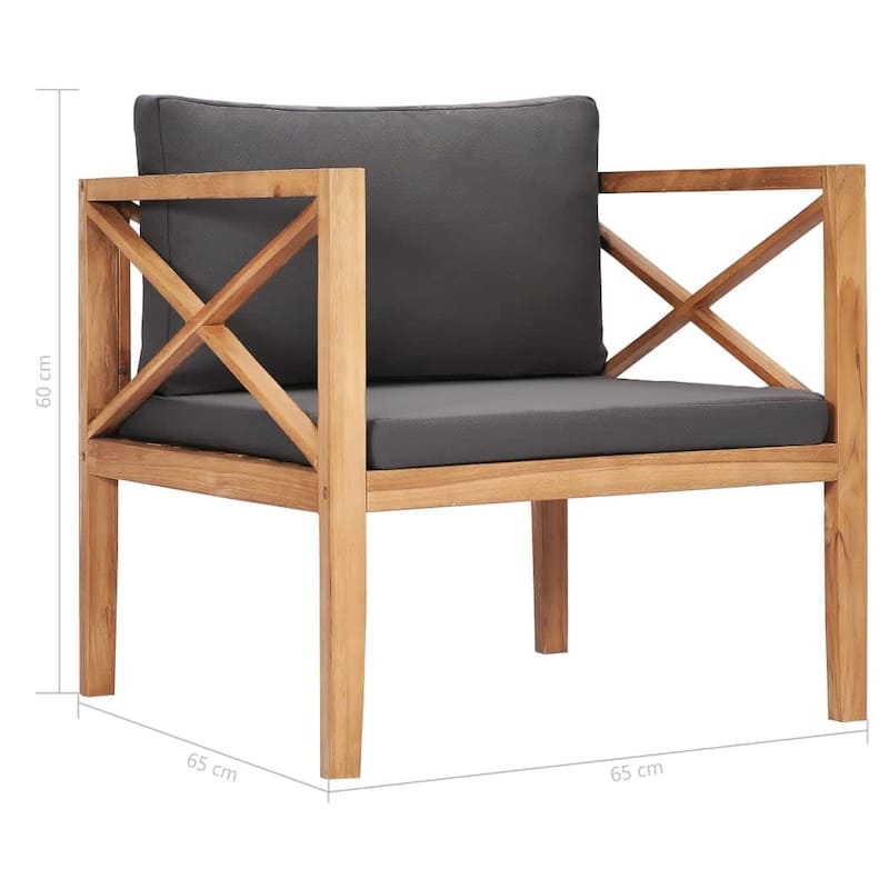 vidaXL Garden Lounge Set Patio Sectional Sofa with Cushions Poly Rattan Brown - 26" x 26" x 23.6"