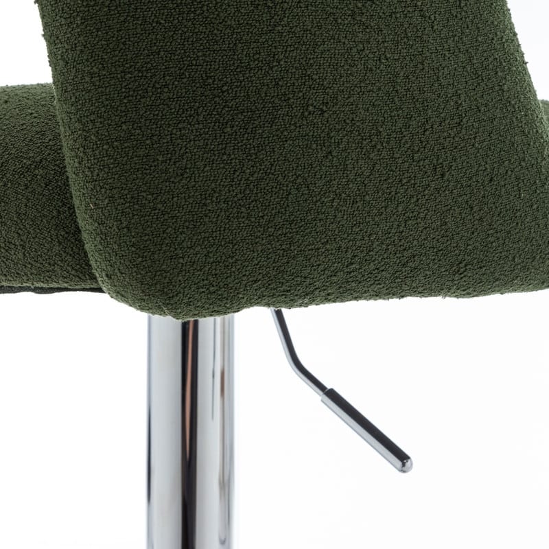 Best Quality Furniture Adjustable Textured Fabric Barstools with Chrome Finish Base (Set of 2)