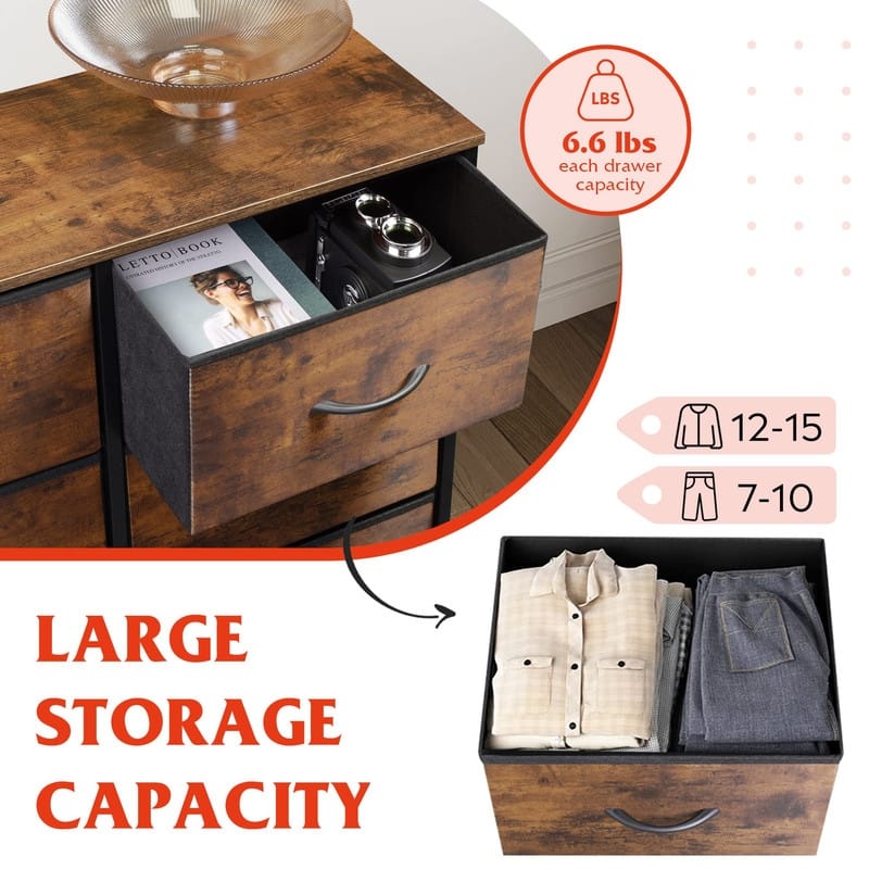 Tall Dresser for Bedroom with 10 Drawers
