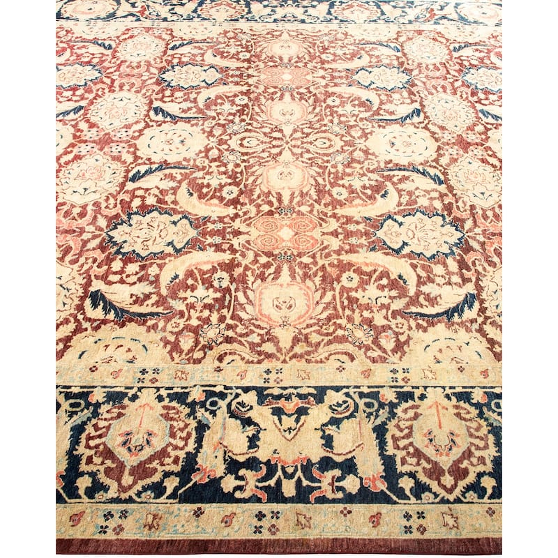 Overton Handknotted Wool Traditional Oriental Red Area Rug - 8' x 10'