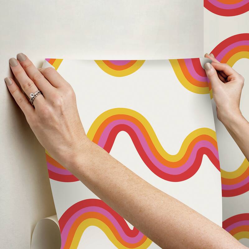 Very Gay Paint Beverly Slopes Pink Peel and Stick Wallpaper