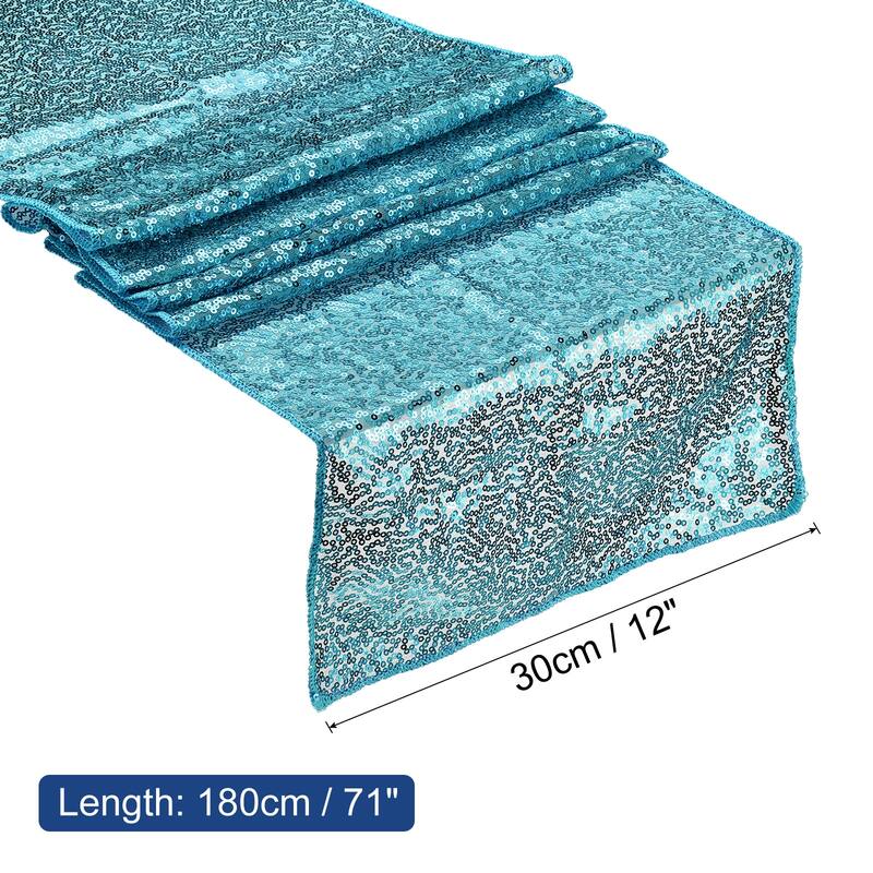 Table Runner, Long Shining Sequin Table Runner - Blue - 71" x 12"
