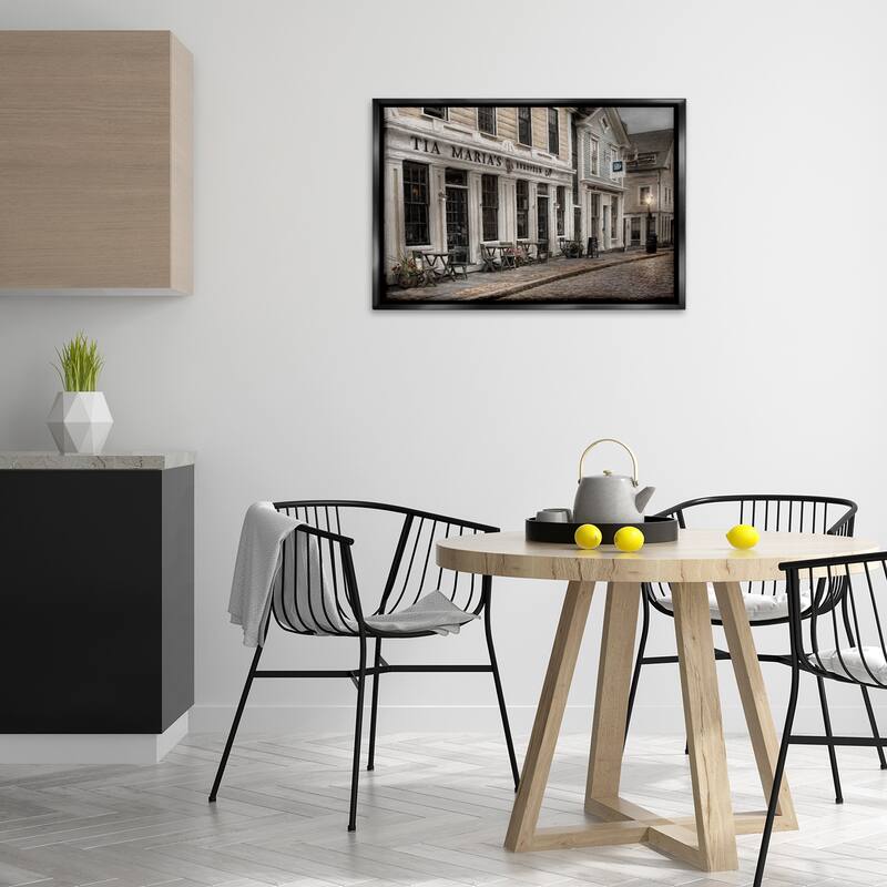 Stupell European Cafe Architecture Framed Floater Canvas Wall Art Design By Robin-Lee Viera
