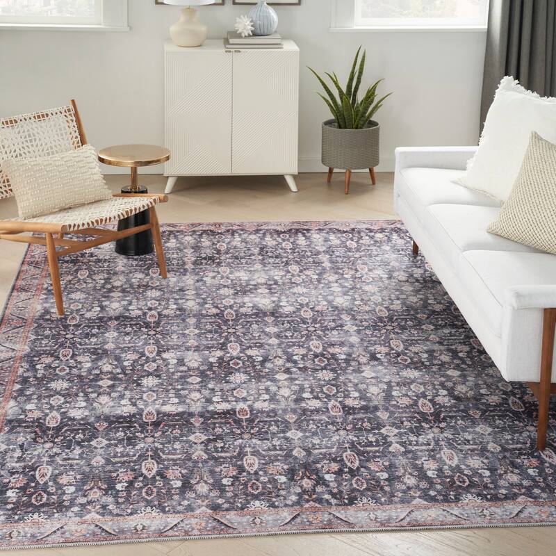 Brilliance Machine Washable Persian Vintage Medallion Area Rug