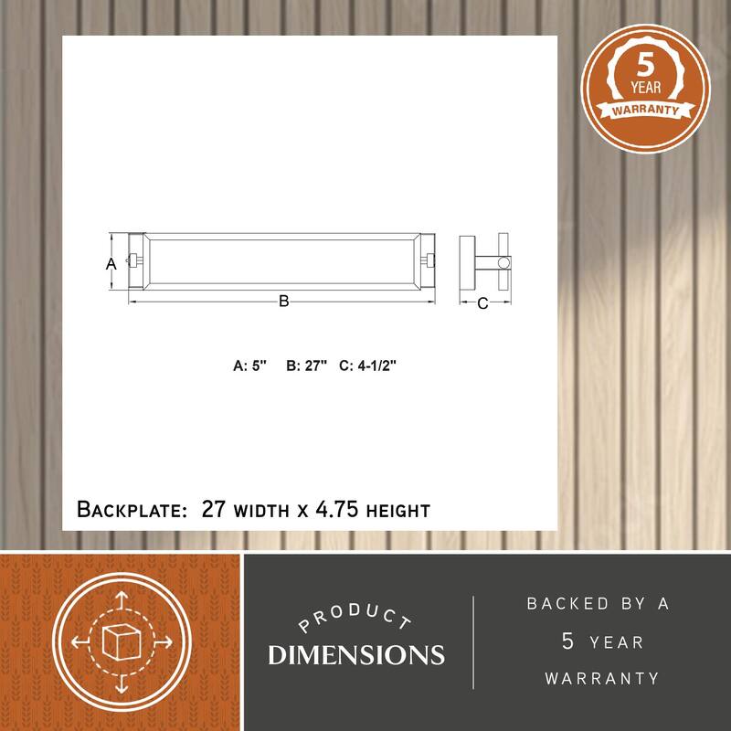 Fremont 1-Light 27 inch Wide Matte Black Bathroom Vanity Lighting Fixture, Adjustable Angle Frosted Shade, LED, Full Backplate