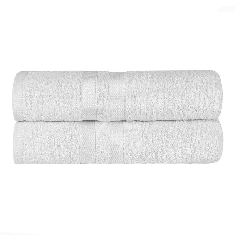 Superior Ultra-Soft Cotton Solid Medium Weight Bath Towel Set of 2