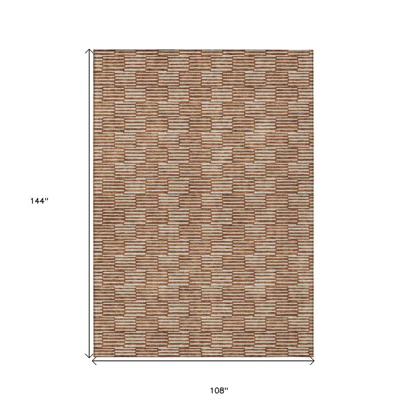 HomeRoots Geometric Transitional Rectangle Outdoor Rug