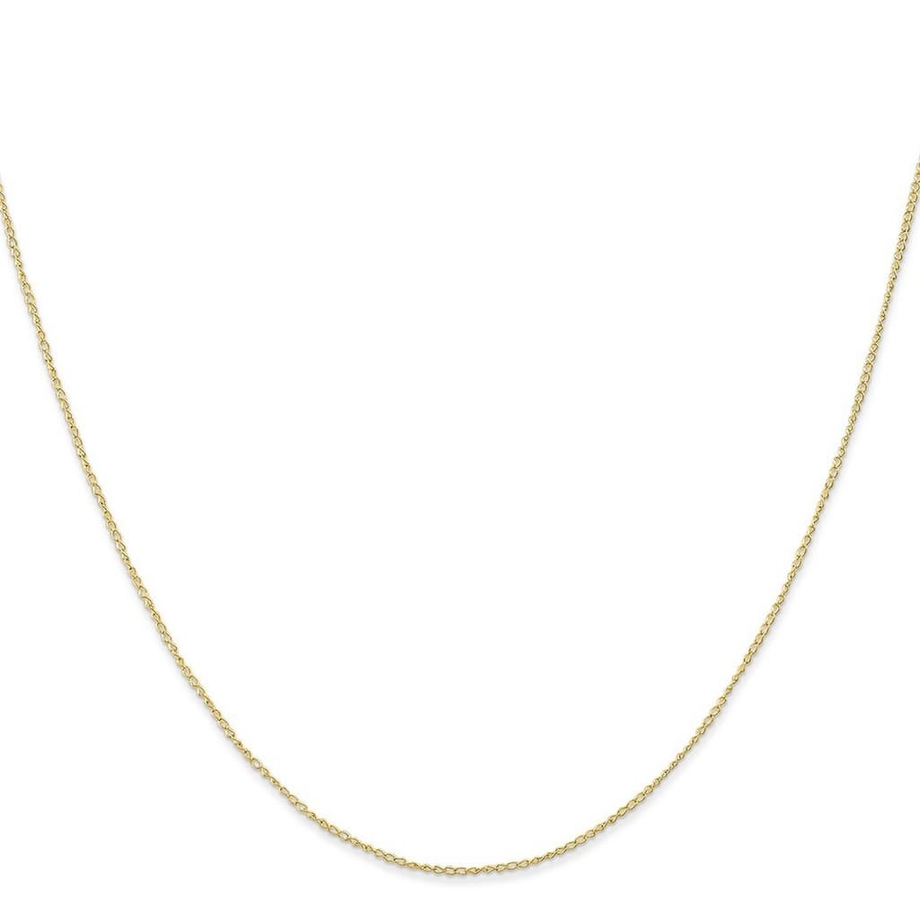 Curata 10k Yellow Gold 0.5mm Carded Curb Chain Necklace (Spring-ring) Options: 16 18 20 24