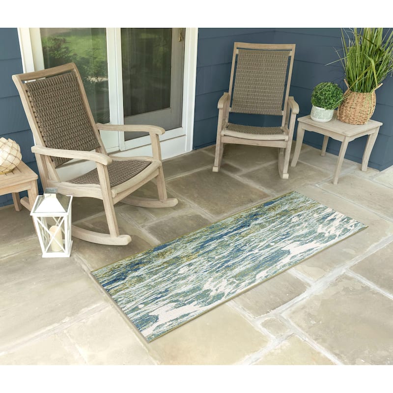 Liora Manne Esencia Caribe Indoor/Outdoor Mat Sea 2' x 2'10"