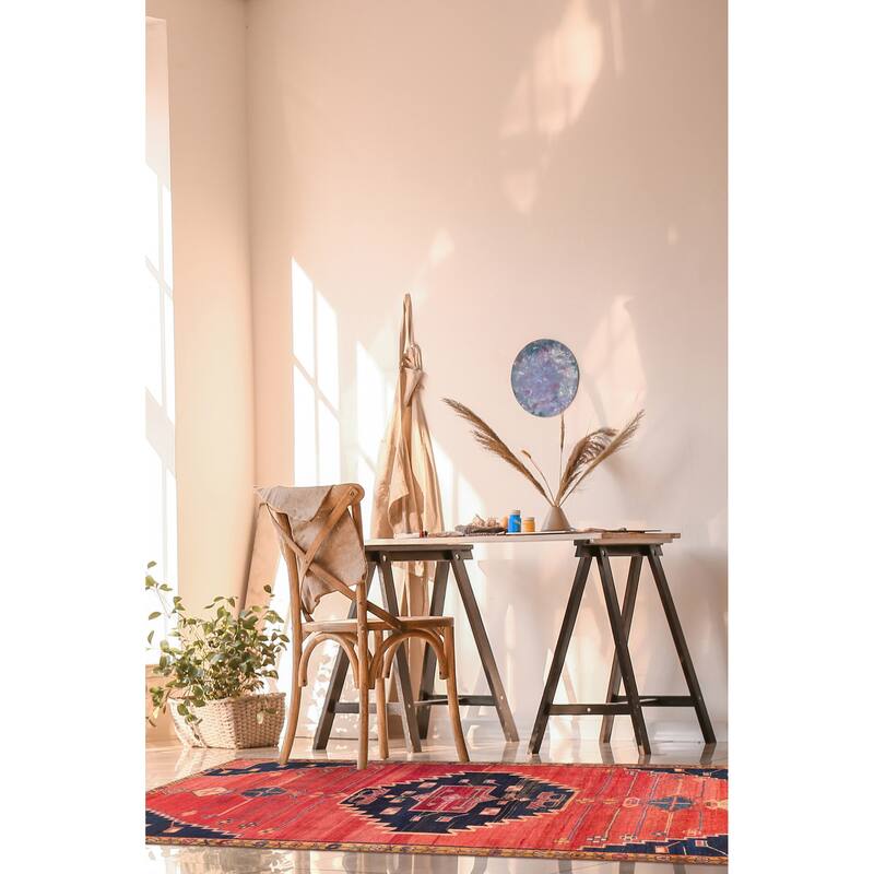 ECARPETGALLERY Hand-knotted Konya Anatolian Light Red Wool Rug - 4'2 x 8'6