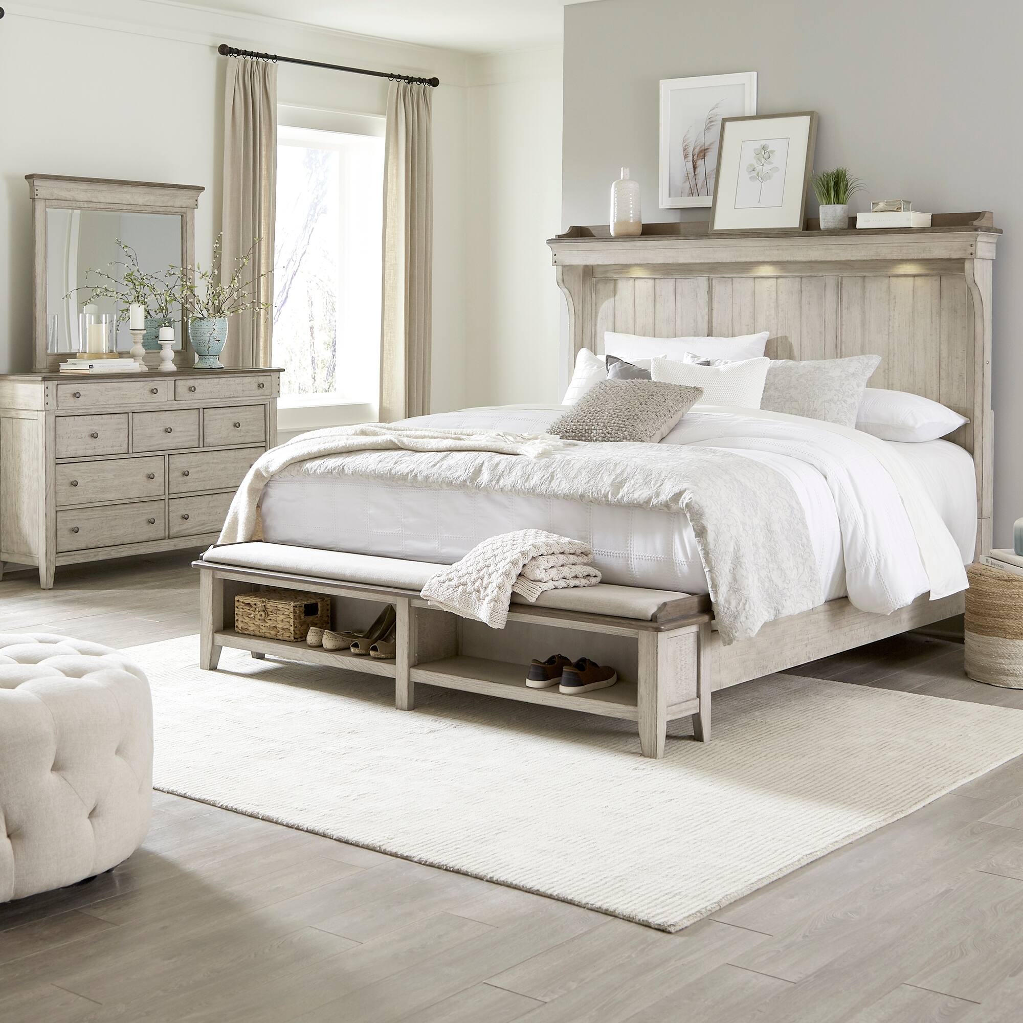 Option Bed, Dresser, and Mirror