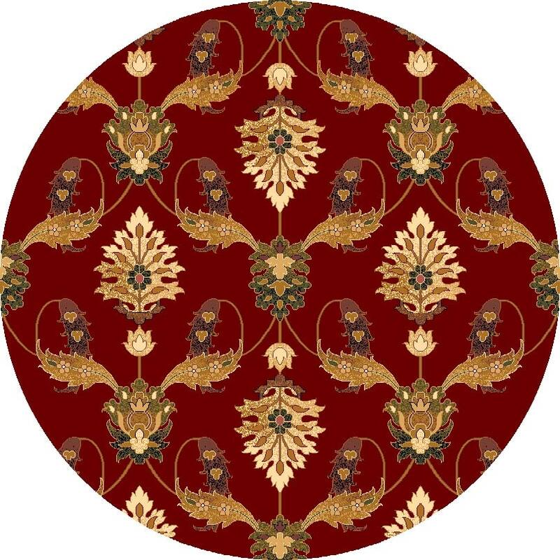 Copper Grove Veit Classic Floral Area Rug - 7'7" Round - Ruby