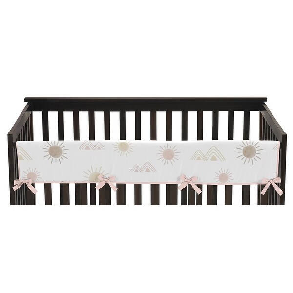 Pink crib sales rail cover