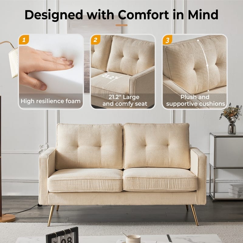 VINGLI 56" Modern Loveseat