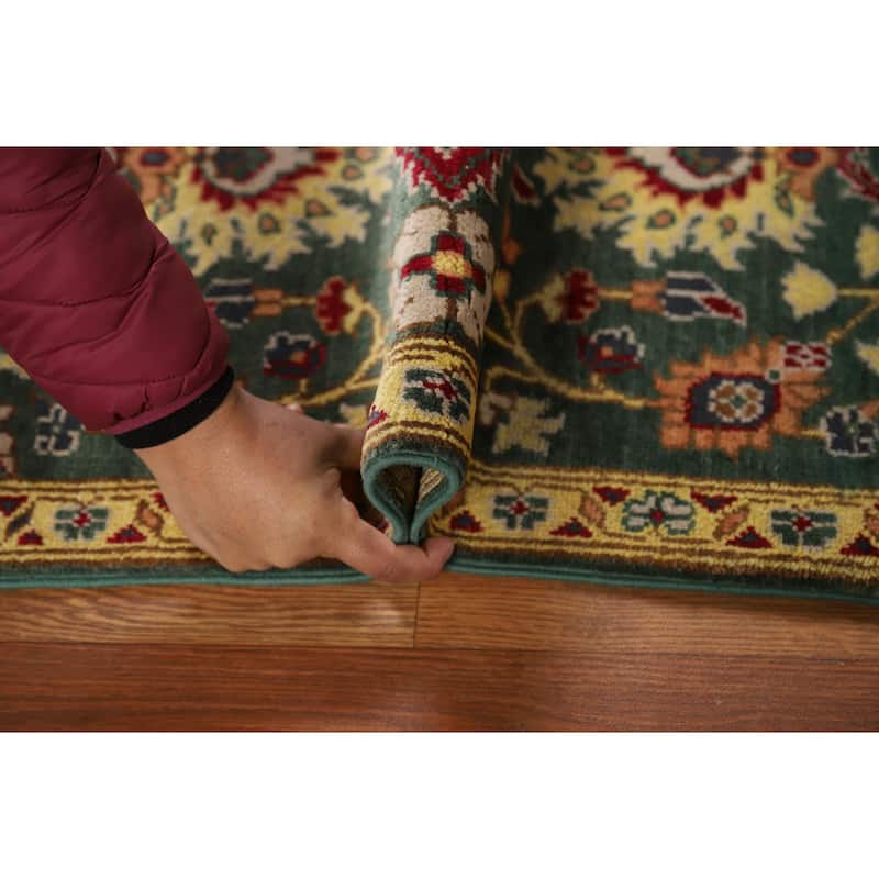 Green Floral Kazak Oriental Foyer Rug Hand-Knotted Wool Carpet - 2'0" x 3'0"