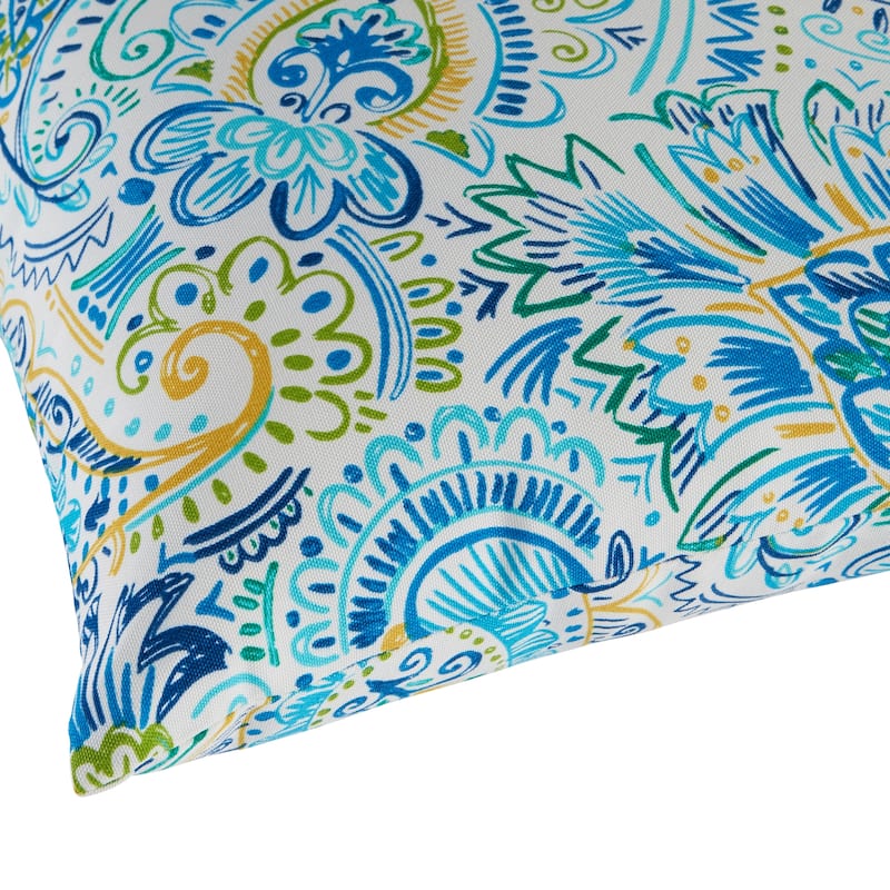 Painted Paisley Outdoor Throw Pillow (Set of 2) by Greendale Home Fashions - Baltic