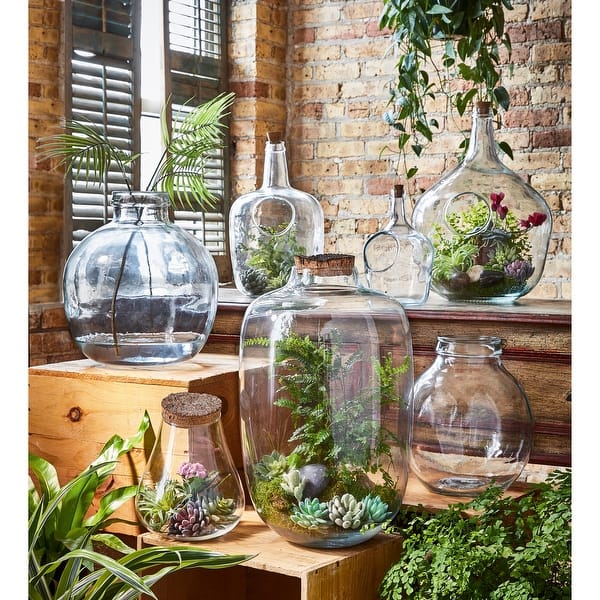 Decorative Clear Tall Terrarium Vase Recycled Glass, 11.4 Diameter x 18 ...