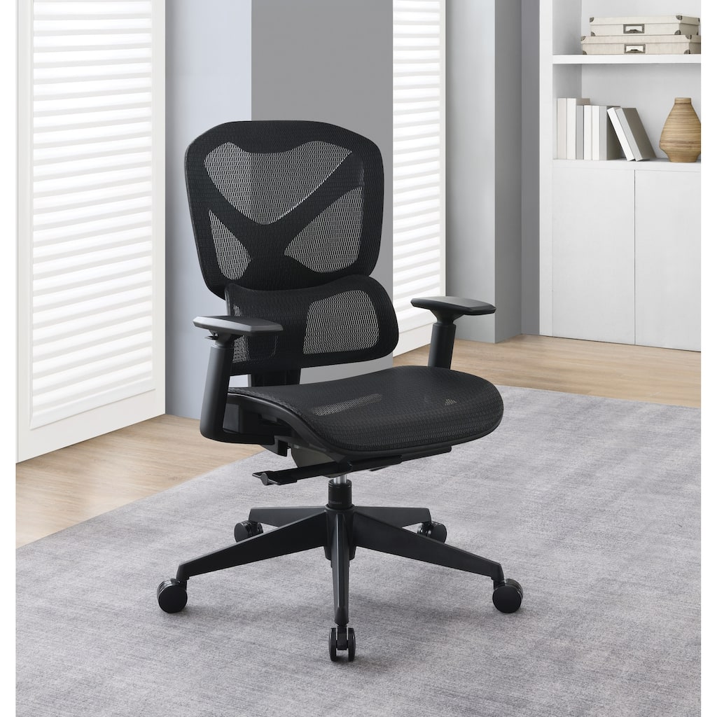 High Back in Black Mesh and Seat with Adjustable Arms