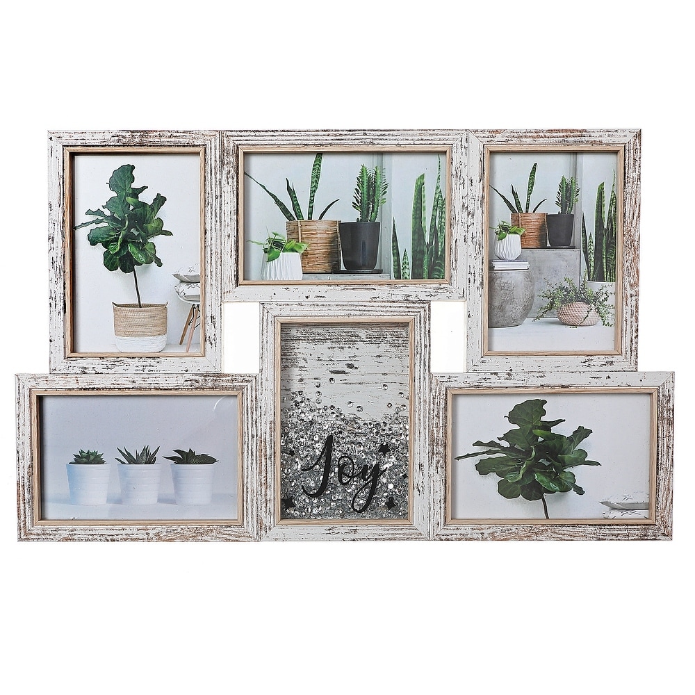  4x6 Picture Frame Set of 6, Matted to Display Photos 4x6 with  Mat or 5x7 Without Mat for Wall and Tabletop, Black : Everything Else