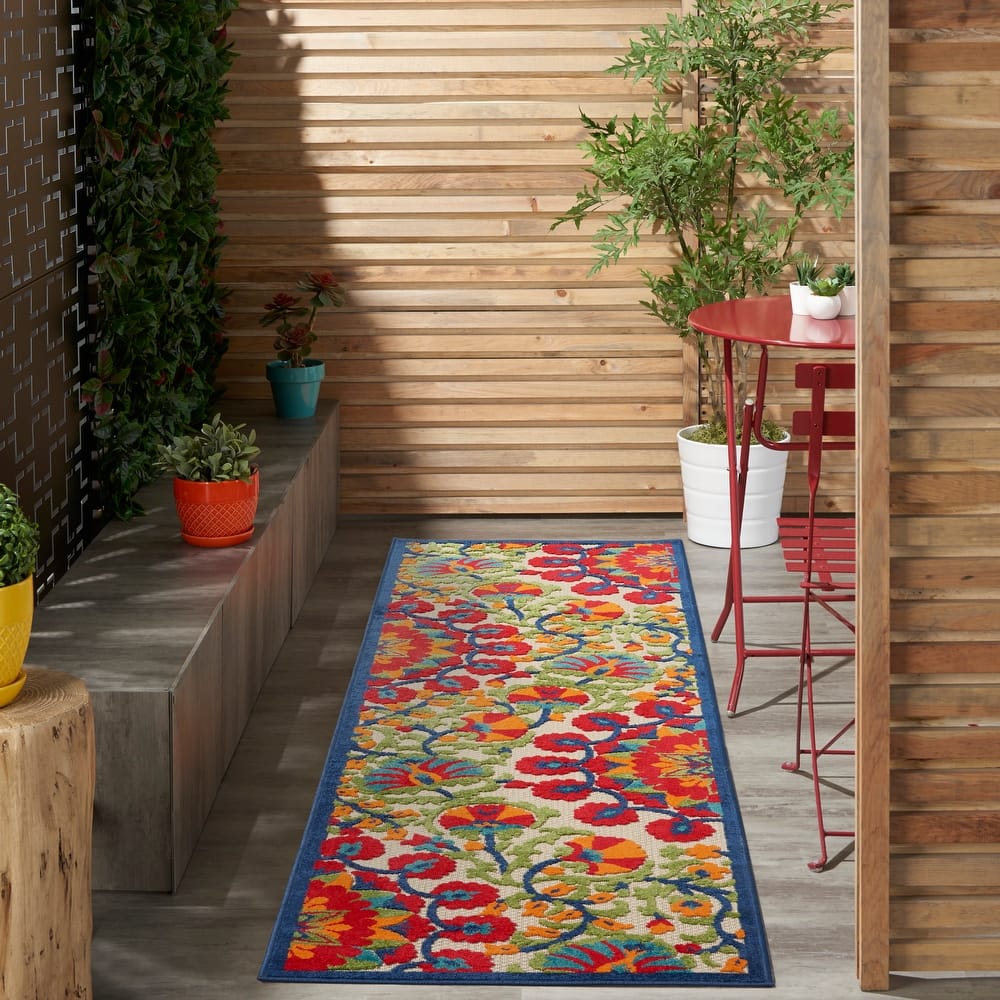 Nourison Aloha Modern Multicolor Floral Botanical Area Rug