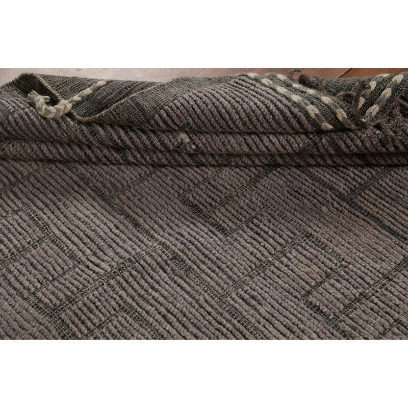 Moroccan Modern Area Rug Handmade Geometric Wool Carpet - 7'8"x 10'6"