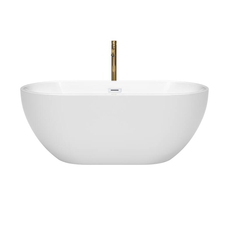 Wyndham Collection Brooklyn 60" Free Standing Acrylic Soaking Tub with