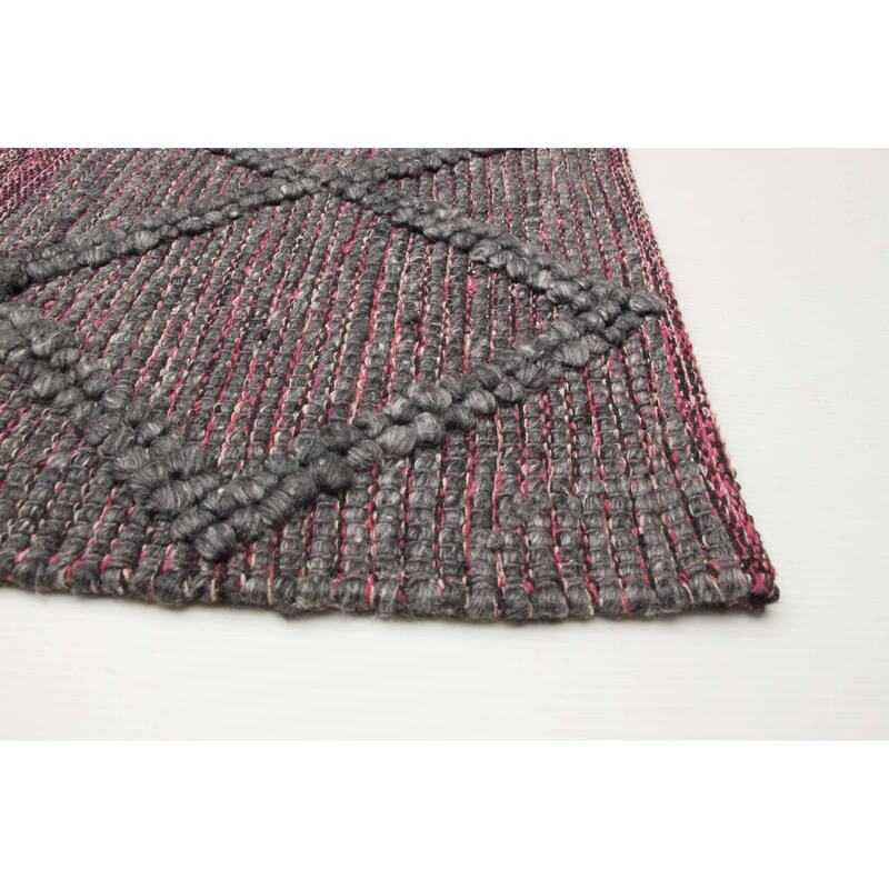 ECARPETGALLERY Braid weave Sienna Grey Wool Rug - 5'1 x 8'0