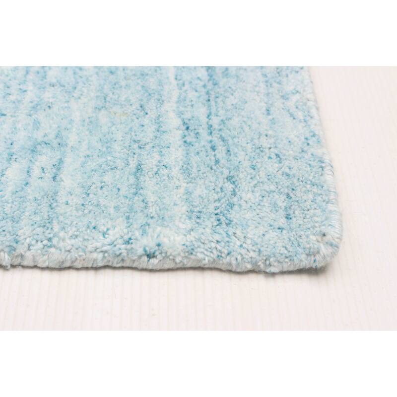 ECARPETGALLERY Hand-knotted Kashkuli Gabbeh Blue Wool Rug - 2'7 x 12'0