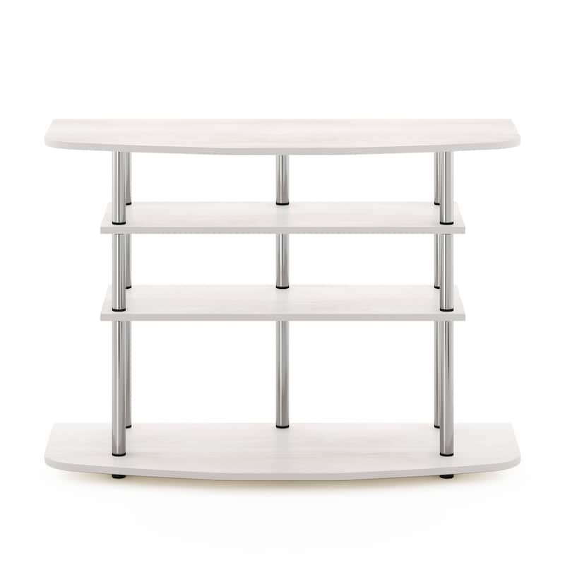 Furinno Frans Turn-N-Tube 4-Tier TV Stand for TV up to 46, Black Oak - White Oak
