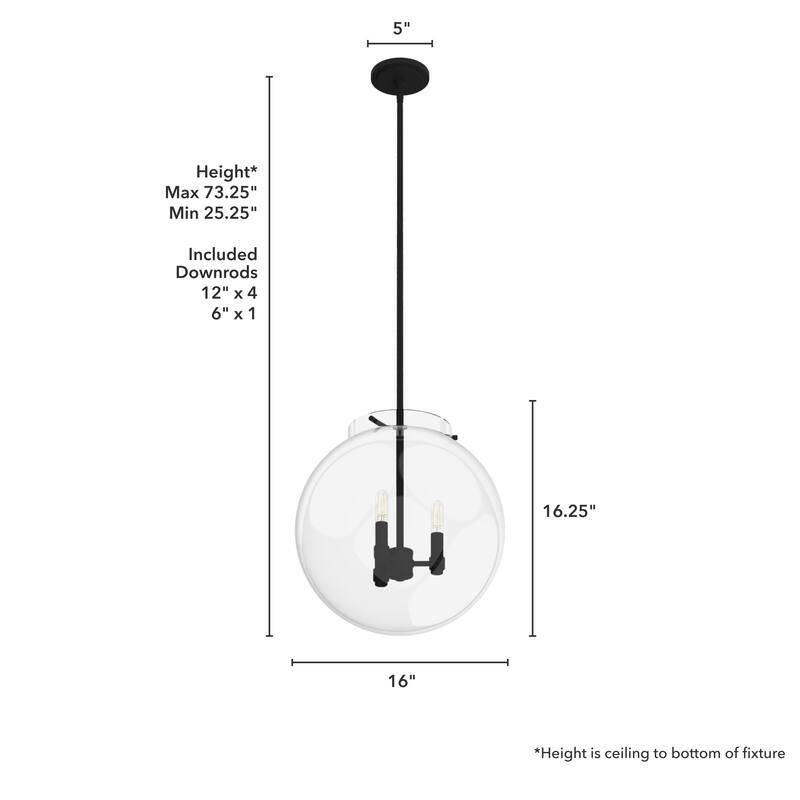 Hunter Sacha 3-Light Globe Pendant - Kitchen Island, Dining Room, Entry - Contemporary, Transitional