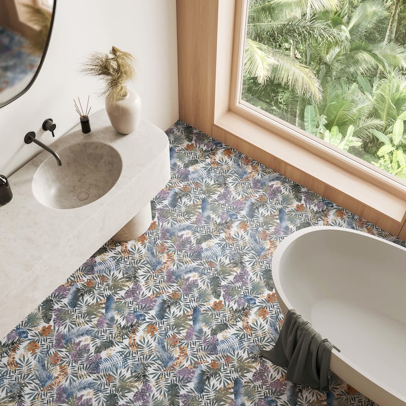 Merola Tile Tahiri Garden 9-3/4" x 9-3/4" Porcelain Floor and Wall Tile