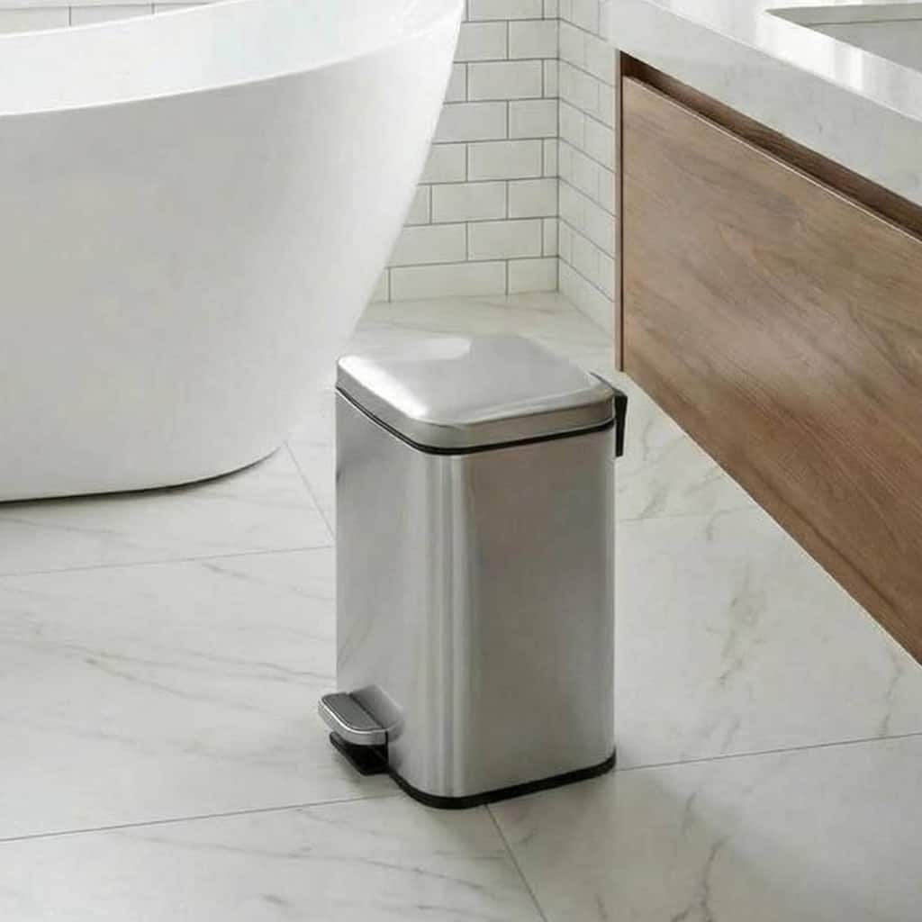 3.2 Gal Fingerprint-Proof Step Rubbish Bin, Trash Can for Bathroom, Kitchen