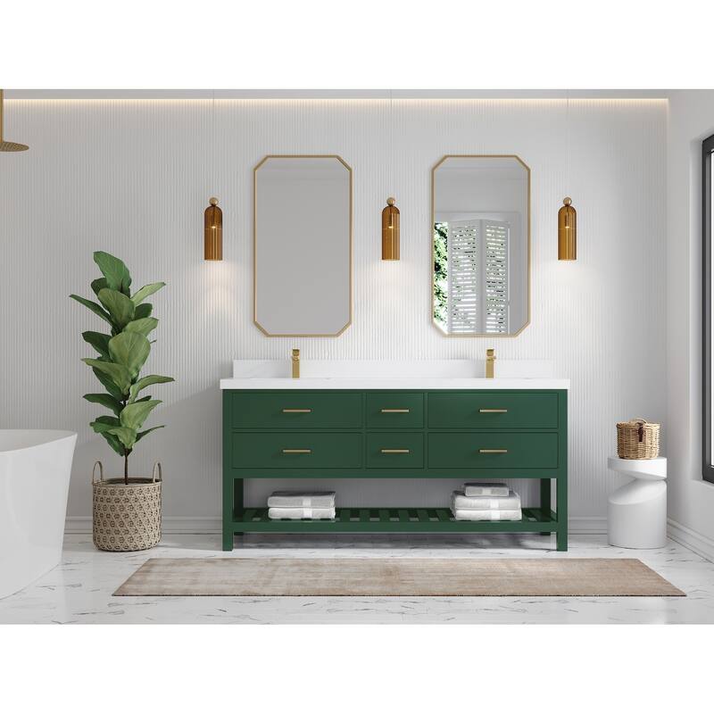 Willow Collections 72 in. W x 22 in. D Parker Double Sink Bathroom Vanity with Countertop