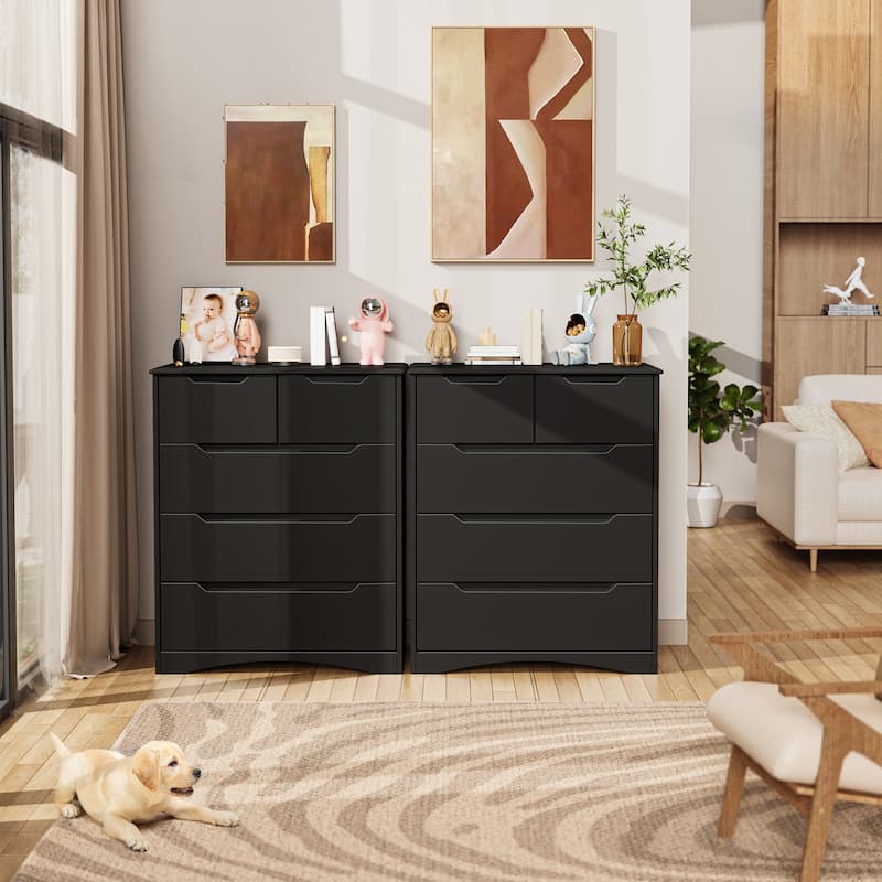 3/4/5/6 Drawer Dresser, Chest of Drawers with Large Storage, Tall Dresser and Organizer Wooden Cabinet