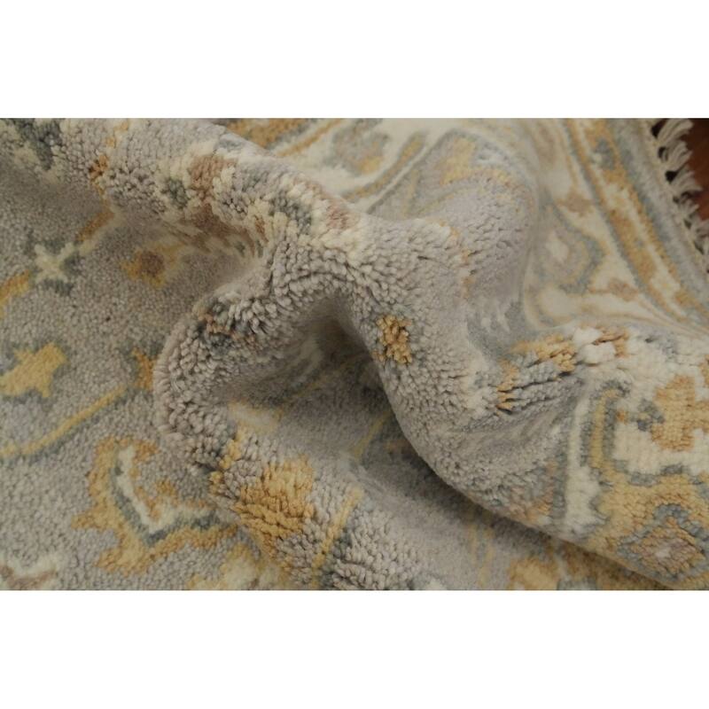 Earth Tone Wool Oushak Indian Rug, Transitional Handmade Carpet - 4' 10'' X 3' 0''