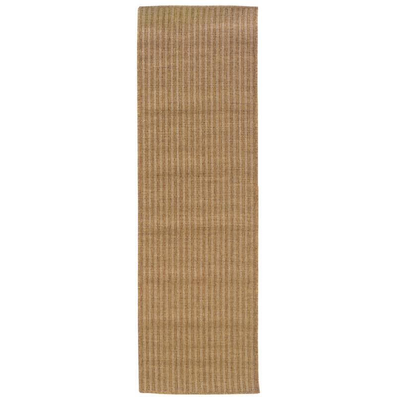 Style Haven Veranda Verticle Stripes Indoor-Outdoor Light Brown Rug - 2'3" x 7'6" Runner - Brown/Light Brown