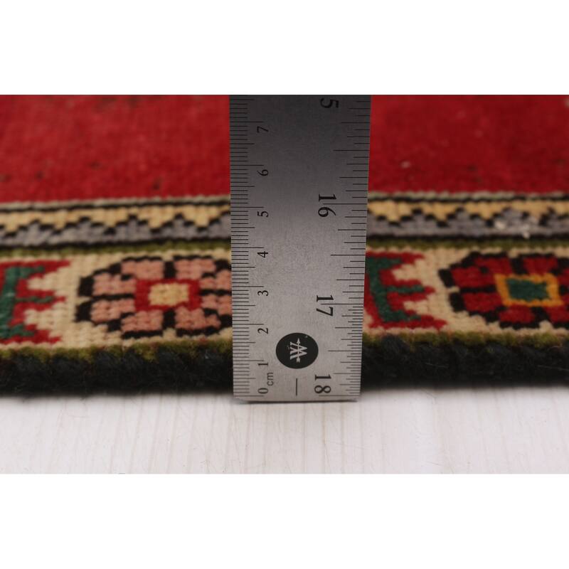 ECARPETGALLERY Hand-knotted Kayseri Vintage Red Wool Rug - 3'1 x 12'2