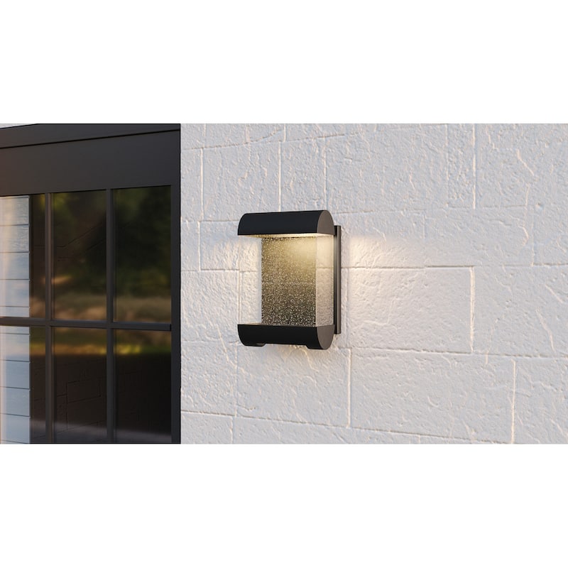 Townes Integrated LED Matte Black Outdoor Wall Lantern