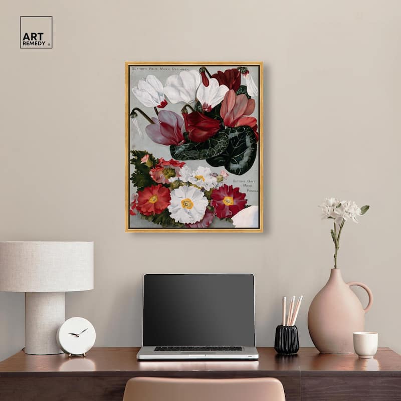 Cyclamens Canvas by Art Remedy