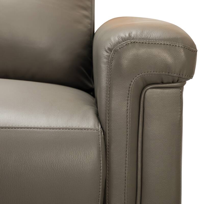 Alicia 34.65" Wide Contemporary Classic Genuine Leather Power Recliner With USB Port (Set of 2)