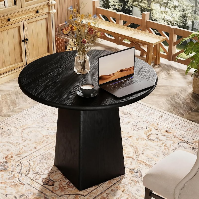 31.5-Inch Round Dining Room Table for 2-4, Small Kitchen Dinner Table for Dining Room Living Room