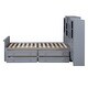 preview thumbnail 10 of 12, Twin Wood Storage Platform Bed w/ Vertical All-in-One Cabinet, Gray
