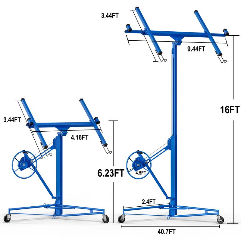 16FT Lift Drywall Panel Hoist Jack for Ceiling,Portable Lifter