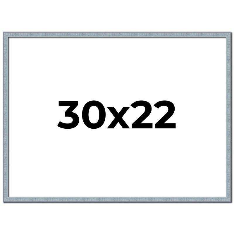 30x22 Frame Rustic Sky Blue Solid Wood Picture Frame | 0.75 Inch