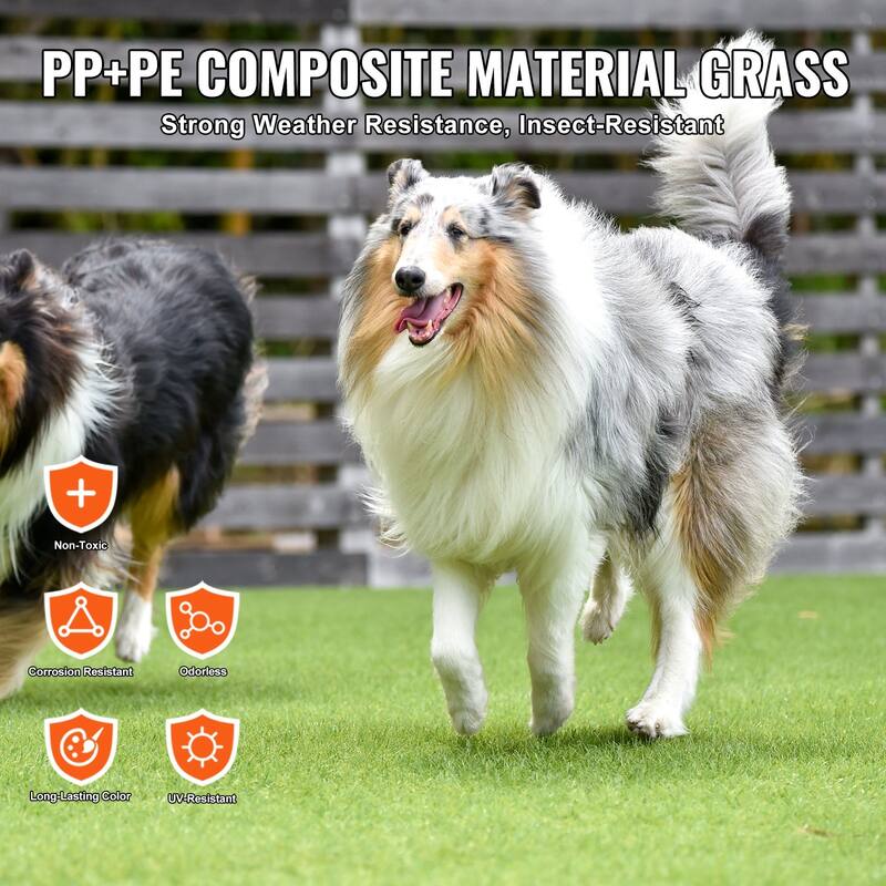 Artificial Rug Green Turf, High-Density PP and PE Grass, UV-Resistant - 5 x 10 ft