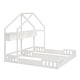 preview thumbnail 5 of 22, Full and Twin Size L-Shaped Metal Bunk Bed with Slide and Short Ladder, White, 4 Beds in 1 for Family or Guests