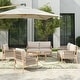 preview thumbnail 1 of 16, Christopher Knight Home - CoastalRope Modern Outdoor Acacia Wood 7 Piece Conversation Set with Rope Woven Arms LIGHT TEAK+BEIGE ROPE+BEIGE CUSHION