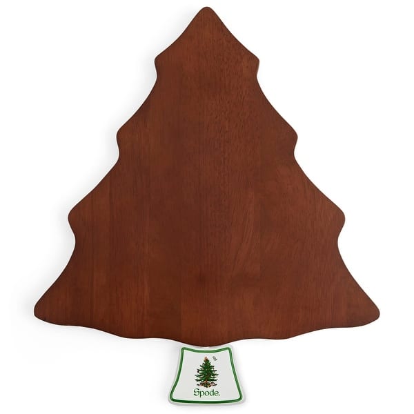 Spode Christmas Tree 2 Piece Cheese Board and Spreader Set - 13" L