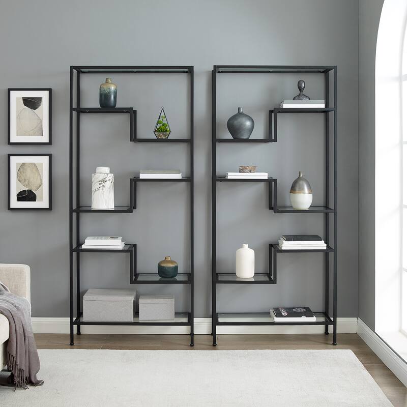Crosley Sloane 2Pc Etagere Set - 78"H x 69.5"W x 12.5"D
