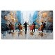 preview thumbnail 12 of 12, Orange African American Harlem City Muscians I - Music Jazz Canvas Wall Art Set - Oversized Traditional Wall Art Decor